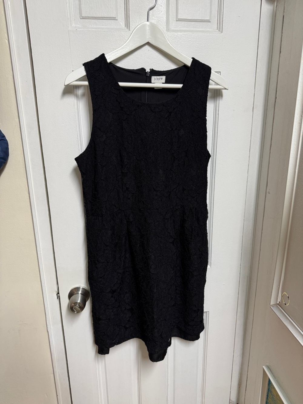 J. Crew Black Lace Sleeveless Mini Dress